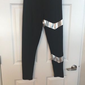 Black and silver leggings